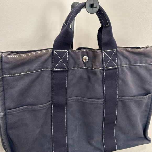 1015 HERMÈS Toile Fourre-Tout MM Tote Slate - Picture 3 of 6